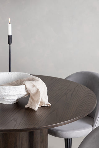 Venture Home Olivia Matbord-Mocca/MoccaFaner+Velvet Matstol-Ljusgrå/Svart_4