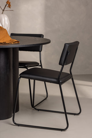 Venture Home Olivia Matbord-Svart/Svartfanér+KenthChair-Svart/SvartPU_4