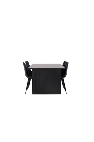 Venture Home Danburi Matbord - Woodlook / Woodlook MDF +Kenth Stol - Svart / Svart PU _2
