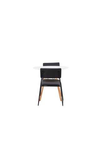 Venture Home Danburi Matbord - Woodlook / Woodlook MDF +Polar Matstol - Svarta ben / Black Velvet _2