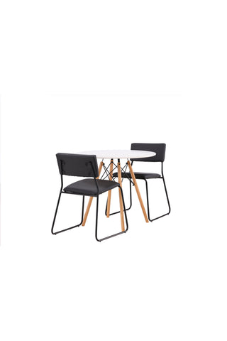 Venture Home Danburi Matbord - Woodlook / Woodlook MDF +Kenth Stol - Svart / Svart PU _2