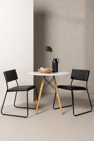 Venture Home Danburi Matbord - Woodlook / Woodlook MDF +Kenth Stol - Svart / Svart PU _2
