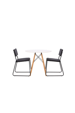 Venture Home Danburi Matbord - Woodlook / Woodlook MDF +Kenth Stol - Svart / Svart PU _2