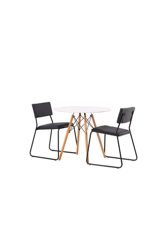 Venture Home Danburi Matbord - Woodlook / Woodlook MDF +Kenth Stol - Svart / Svart PU _2