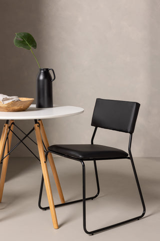 Venture Home Danburi Matbord - Woodlook / Woodlook MDF +Kenth Stol - Svart / Svart PU _2