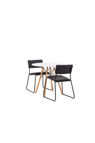 Venture Home Danburi Matbord - Woodlook / Woodlook MDF +Kenth Stol - Svart / Svart PU _2