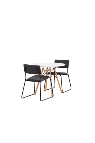 Venture Home Danburi Matbord - Woodlook / Woodlook MDF +Kenth Stol - Svart / Svart PU _2