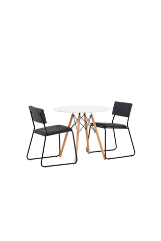 Venture Home Danburi Matbord - Woodlook / Woodlook MDF +Kenth Stol - Svart / Svart PU _2