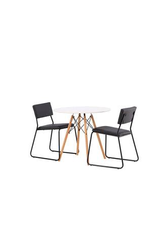 Venture Home Danburi Matbord - Woodlook / Woodlook MDF +Kenth Stol - Svart / Svart PU _2