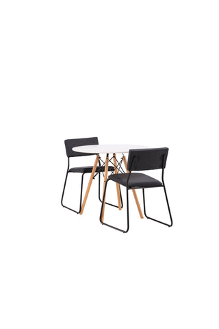 Venture Home Danburi Matbord - Woodlook / Woodlook MDF +Kenth Stol - Svart / Svart PU _2