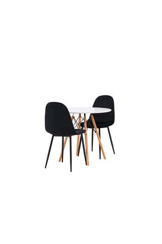 Venture Home Danburi Matbord - Woodlook / Woodlook MDF +Polar Matstol - Svarta ben / Black Velvet _2