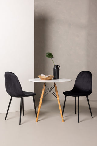 Venture Home Danburi Matbord - Woodlook / Woodlook MDF +Polar Matstol - Svarta ben / Black Velvet _2
