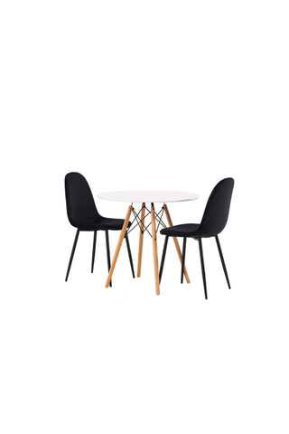 Venture Home Danburi Matbord - Woodlook / Woodlook MDF +Polar Matstol - Svarta ben / Black Velvet _2