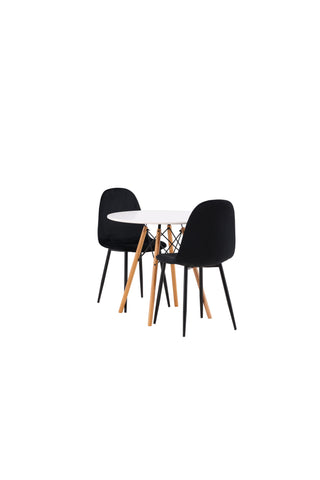 Venture Home Danburi Matbord - Woodlook / Woodlook MDF +Polar Matstol - Svarta ben / Black Velvet _2