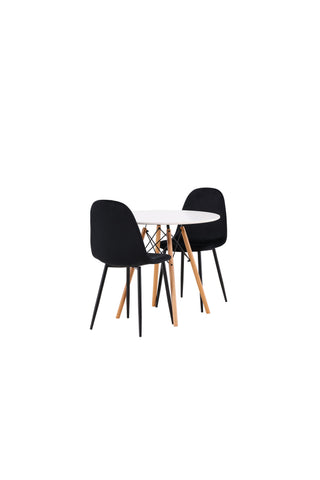 Venture Home Danburi Matbord - Woodlook / Woodlook MDF +Polar Matstol - Svarta ben / Black Velvet _2
