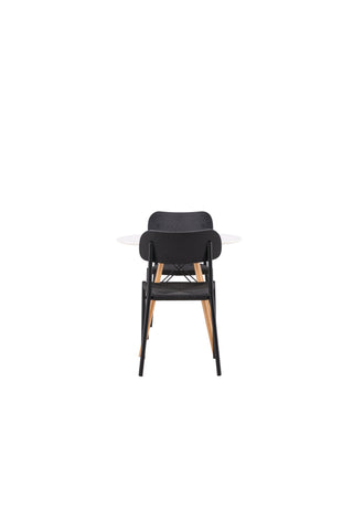 Venture Home Danburi Matbord - Woodlook / Woodlook MDF +Polar Matstol - Svarta Ben - Svart Tyg _2