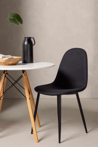 Venture Home Danburi Matbord - Woodlook / Woodlook MDF +Polar Matstol - Svarta Ben - Svart Tyg _2