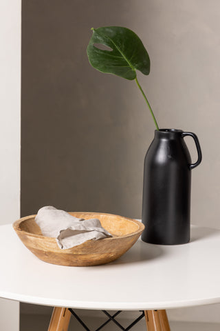 Venture Home Danburi Matbord - Woodlook / Woodlook MDF +Polar Matstol - Svarta Ben - Svart Tyg _2
