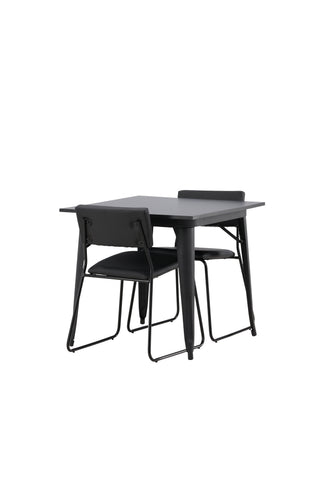 Venture Home Tempe Matbord - Svart / Svart MDF +Kenth Stol - Svart / Svart PU _2