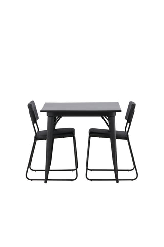 Venture Home Tempe Matbord - Svart / Svart MDF +Kenth Stol - Svart / Svart PU _2