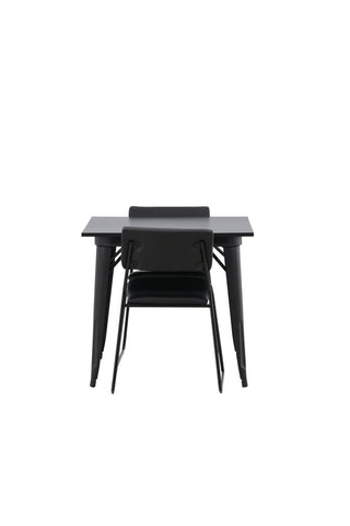 Venture Home Tempe Matbord - Svart / Svart MDF +Kenth Stol - Svart / Svart PU _2