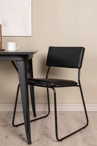 Venture Home Tempe Matbord - Svart / Svart MDF +Kenth Stol - Svart / Svart PU _2