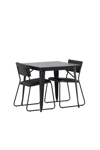 Venture Home Tempe Matbord - Svart / Svart MDF +Kenth Stol - Svart / Svart PU _2