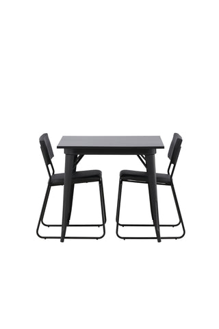 Venture Home Tempe Matbord - Svart / Svart MDF +Kenth Stol - Svart / Svart PU _2