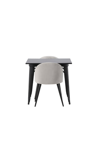 Venture Home Olivia Matbord-VittvättFöner+Beritstol-Svart/BeigeVelvet_4