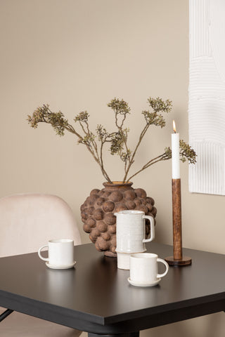 Venture Home Tempe Matbord - Svart / Svart MDF + Polar Matstol - Svarta ben / Beige sammet _2