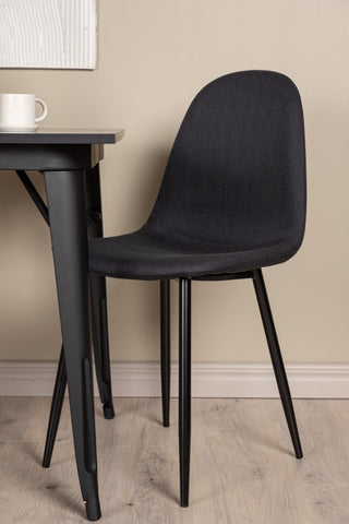 Venture Home Tempe Matbord - Svart / Svart MDF +Polar Matstol - Svarta Ben - Svart Tyg _2