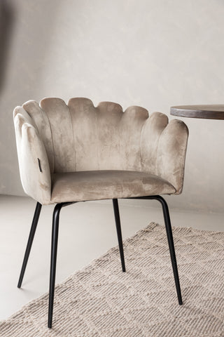 Venture Home Ovalt matbord i sten - Svart / Moccafaner +Limhamn Light Chair_4+ Limhamn Chair - Svart / Beige Sammet _2