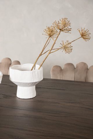 Venture Home Ovalt matbord i sten - Svart / Moccafaner +Limhamn Light Chair_4+ Limhamn Chair - Svart / Beige Sammet _2