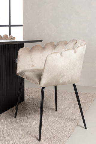 Venture Home Vail Matbord - Svart / Rökt Svart MDF +Limhamn Lätt Stol - Svart / Beige Sammet _4