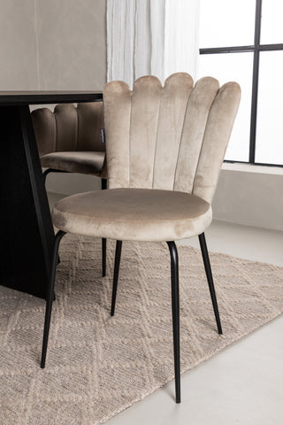 Venture Home Bootcut Ovalt matbord - Svart / Svart Fanéer +Limhamn Light Chair - Svart / Beige sammet _4