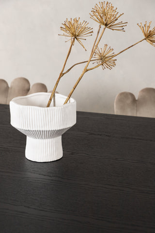 Venture Home Bootcut Ovalt matbord - Svart / Svart Fanéer +Limhamn Light Chair - Svart / Beige sammet _4