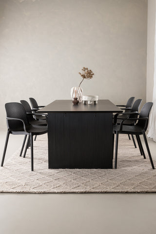 Venture Home Vail Matbord - Svart / Rökt Svart MDF +Baltimore Matstol - Svart / Svart Plast _6