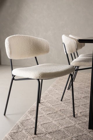 Venture Home Vail Matbord - Svart / Rökt Svart MDF +Chico Matsalsstol - Svart / Vit Boucle _6