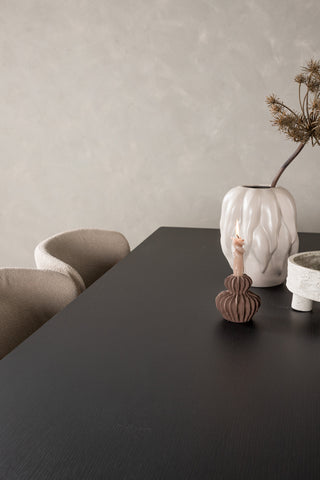 Venture Home Vail Matbord - Svart / Rökt Svart MDF + Modesto Matstol - Grå / Rökt Svart Boucle _6