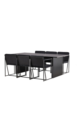 Venture Home Vail Matbord - Svart / Rökt Svart MDF +Richmond Matstol - Svart / Svart Sammet _6