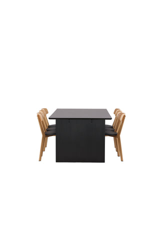 Venture Home Vail Matbord - Svart / Rökt Svart MDF +Ursholmen Matstol - Svart Polypropylen _6