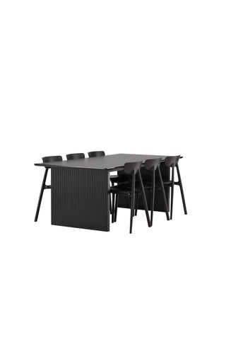 Venture Home Vail Matbord - Svart / Rökt Svart MDF +Ursholmen Matstol - Svart Polypropylen _6
