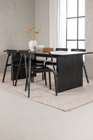 Venture Home Vail Matbord - Svart / Rökt Svart MDF +Ursholmen Matstol - Svart Polypropylen _6