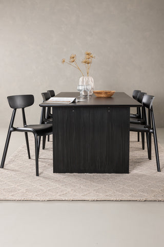 Venture Home Vail Matbord - Svart / Rökt Svart MDF +Ursholmen Matstol - Svart Polypropylen _6