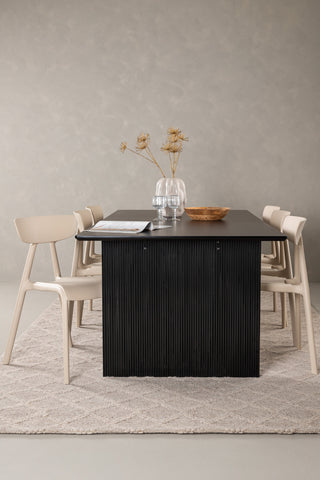 Venture Home Vail Matbord - Svart / Rökt Svart MDF +Ursholmen Matstol - Natur/beige Polypropylen _6