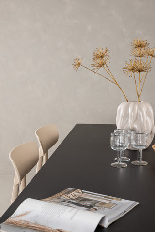 Venture Home Vail Matbord - Svart / Rökt Svart MDF +Ursholmen Matstol - Natur/beige Polypropylen _6