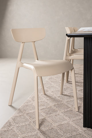 Venture Home Vail Matbord - Svart / Rökt Svart MDF +Ursholmen Matstol - Natur/beige Polypropylen _6