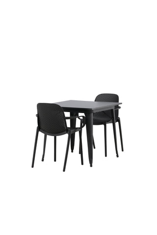 Venture Home Tempe Matbord - Svart / Svart MDF +Baltimore Matstol - Svart / Svart plast _2