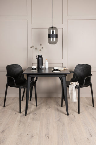 Venture Home Tempe Matbord - Svart / Svart MDF +Baltimore Matstol - Svart / Svart plast _2