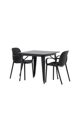 Venture Home Tempe Matbord - Svart / Svart MDF +Baltimore Matstol - Svart / Svart plast _2